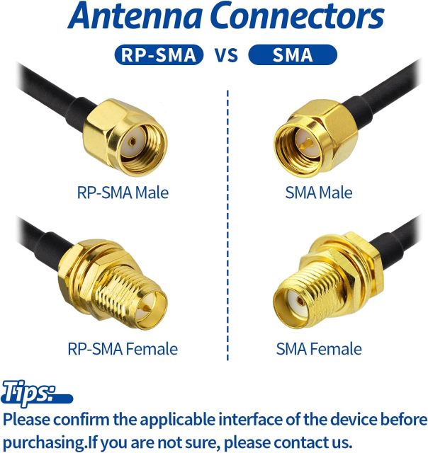 BINGFU WiFi Antenna Extension Cable 40 feet RP-SMA Male to RP-SMA Female Bulkhead Mount Double Shielded Low Loss -100 Cable for WiFi Wireless Router Hotspot Security IP Camera