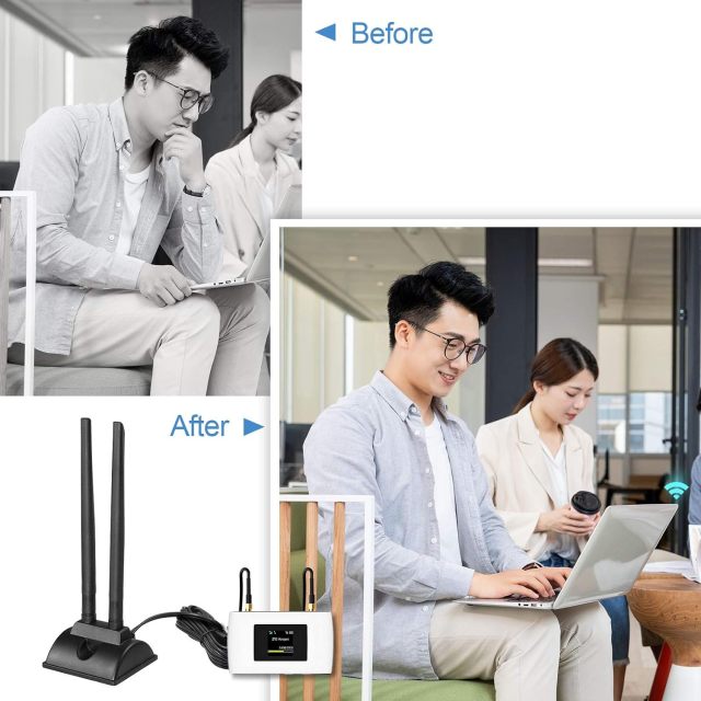 Bingfu 4G LTE Antenna Magnetic Base 6dBi 4G LTE MIMO SMA Male Antenna Compatible with 4G LTE Wireless CPE Router Cellular Gateway Industrial IoT Router MiFi Mobile Hotspot Modem USB Dongle Adapter