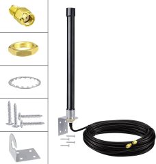 Bingfu 4g LTE Long Range Cellular Antenna Wall Mount - 32.8ft Cable - with SMA to Dual ts9 Adater - Compatible with Spypoint Link Micro Covert Wildlife Hunting Game Cam Outdoor Mobile Security Camera