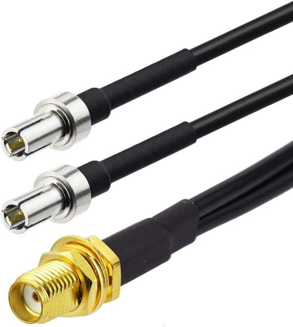 Bingfu 4g LTE Long Range Cellular Antenna Wall Mount - 32.8ft Cable - with SMA to Dual ts9 Adater - Compatible with Spypoint Link Micro Covert Wildlife Hunting Game Cam Outdoor Mobile Security Camera