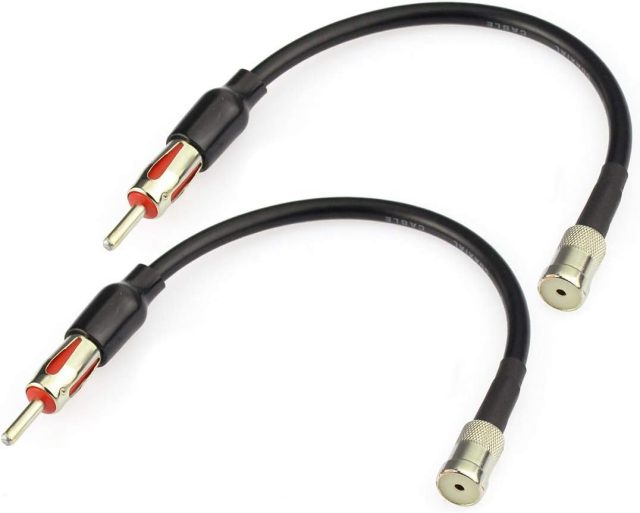 Bingfu Car Radio Antenna Adapter Car Stereo FM AM Antenna Adapter Cable ISO to DIN Connector Cable 8 inch (2-Pack) for Volkswagen Audi VW Skoda Vehicle Car Audio HD Radio Head Unit CD Media Receiver