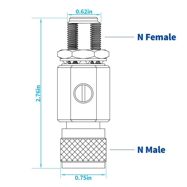 Bingfu N Type Lightning Arrestor 0-6GHz N Male to N Female Low Loss Coaxial Surge Protector