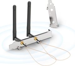 Bingfu Dual Band WiFi Antenna 2.4GHz 5GHz 5.8GHz 3dBi MIMO RP-SMA Male + 2 x 7.87 inch u.fl to Rp-SMA Cable + PCIe Slot Bracket for WiFi Router Wireless Mini PCI Express PCIE Network Card Adapter