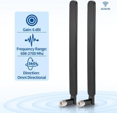 Bingfu Long Range 4g Cellular Trail Camera LTE Antenna 6dBi (RP-SMA Male)(2-Pack) Compatible with Spypoint Link Micro Solar EVO Link S Dark Trail Wildlife Hunting Game Cam Mobile Security Camera