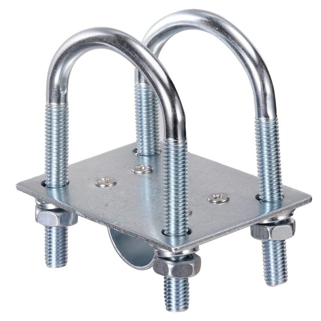 BINGFU Lora Antenna Fixed Bracket Anti-Corrosion Pole Mount U-Bolt Clamp for Helium Miner Fiberglass Antennas