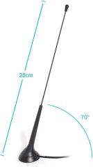 Bingfu Universal Car Antenna Magnetic Base Car Radio Antenna Car Stereo Antenna DIN Plug Aerial for Vehicle Truck SUV Truck RV Marine Boat Car Stereo Audio Radio Head Unit CD Media Receiver Player