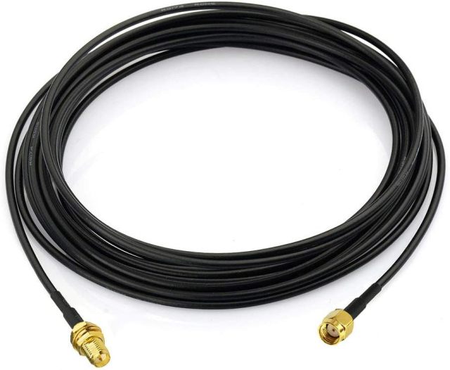 Bingfu RP-SMA Male to RP-SMA Female Bulkhead Mount RG174 WiFi Antenna Extension Coaxial Cable 5m 16.5 feet for WiFi Router Wireless Network Card USB Adapter Security IP Camera