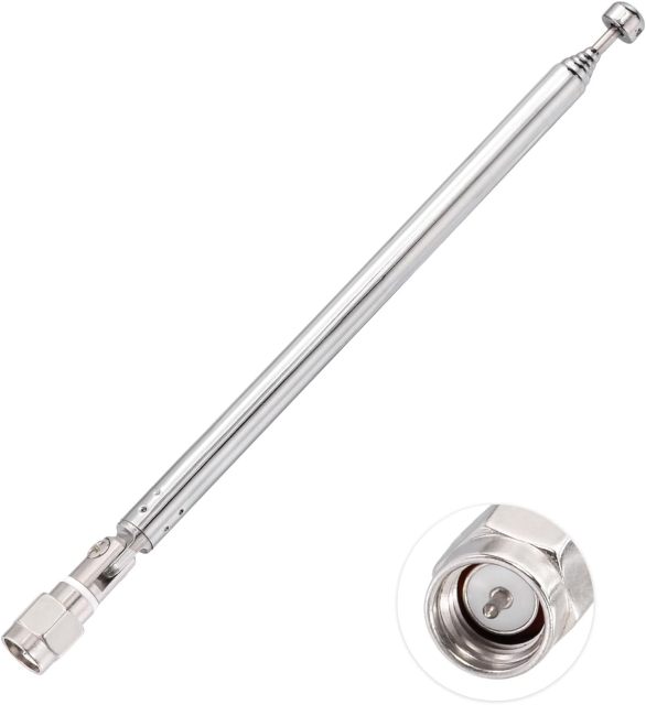 Bingfu 6-Section SMA Male Telescopic Antenna (2-Pack) Compatible with RTL-SDR Blog V3 Dongles HackRF One SDR Nooelec RTL-SDR v5 Radio Communication Antenna Replacement