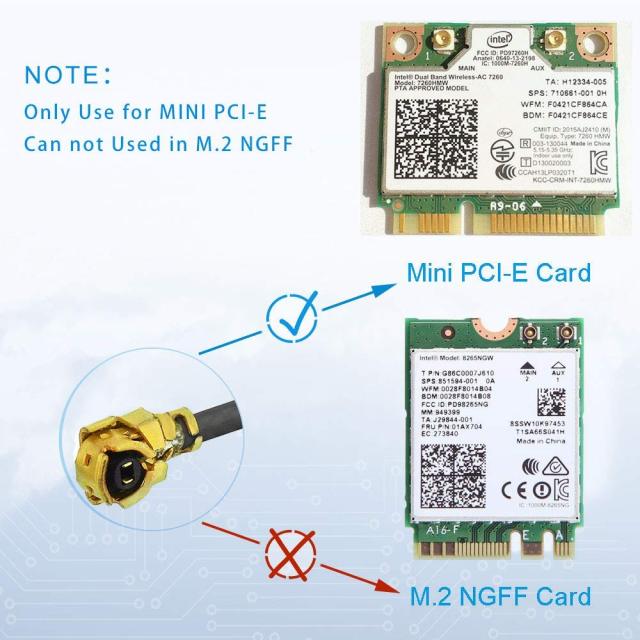 Bingfu Dual Band WiFi 2.4GHz 5GHz 5.8GHz 8dBi RP-SMA Male Antenna 15cm 6 inch U.FL IPX IPEX to RP-SMA Female Pigtail Cable 2-Pack for WiFi Router Wireless Mini PCI Express PCIE Network Card Adapter