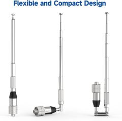 Bingfu Dual Band VHF UHF Ham Radio Antenna Handheld Amateur 136-174 400-470 MHz 5 Section Telescopic High Gain Antennas for  Wouxun Baofeng BF-F8HP UV-5R UV-82 BF-888S