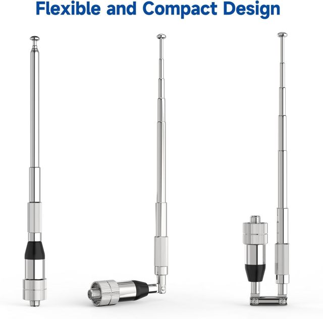 Bingfu Dual Band VHF UHF Ham Radio Antenna Handheld Amateur 136-174 400-470 MHz 5 Section Telescopic High Gain Antennas for  Wouxun Baofeng BF-F8HP UV-5R UV-82 BF-888S