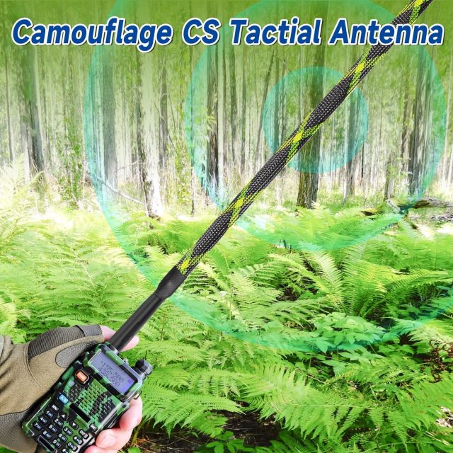 Bingfu Dual Band VHF UHF 136-520MHz 31.3 inch Foldable Camouflage CS Tactical SMA Female Ham Radio Antenna for BaoFeng UV-5R UV-82 BF-F8HP  Wouxun HYT Handheld Two Way Radio Walkie Talkie