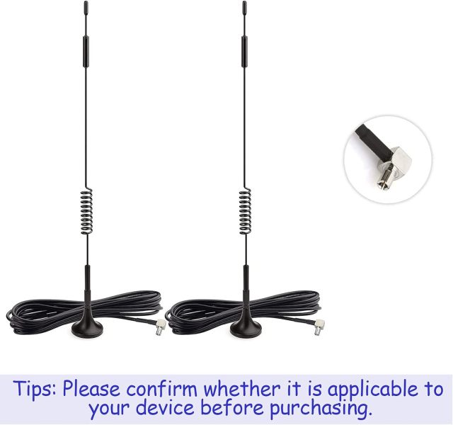 Bingfu 4G LTE 7dBi Magnetic Base MIMO TS9 Antenna (2-Pack) Compatible with Verizon AT&T T-Mobile Sprint 4G LTE Mobile Hotspot MiFi Router Cellular Mobile Broadband Modem USB Modem Dongle Adapter