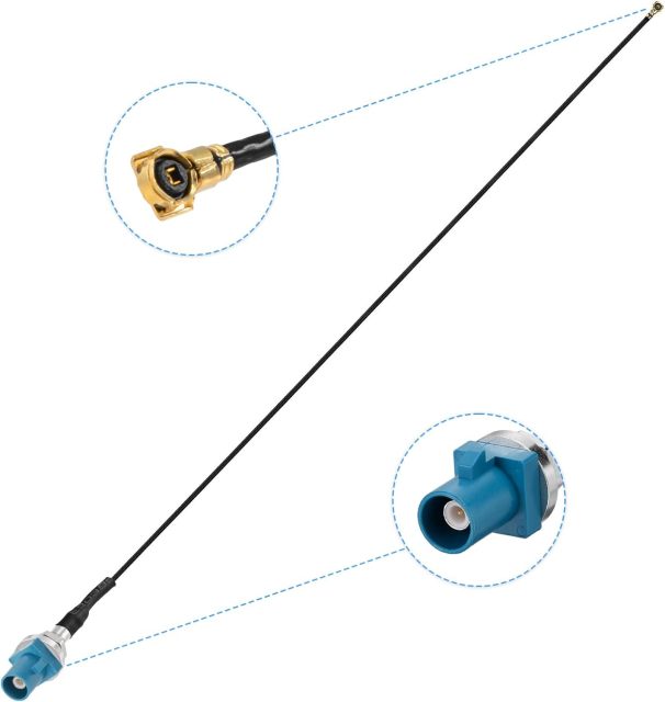 BINGFU Fakra Z Male Bulkhead O-Ring to MHF4 IPX/U.FL Female Pigtail Cable Adapter 11.8inch Compatible with Automotive GPS Receivers Bluetooth Wi-Fi Modules