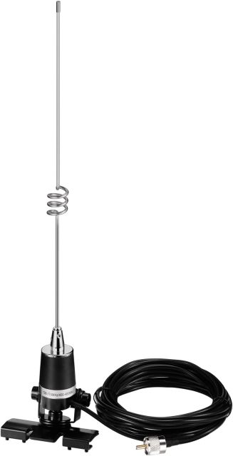 Bingfu VHF Nmo Antenna Dual Band VHF UHF 136-174MHz 400-470MHz with Low Loss 16.5ft RG58 Cable Fix Bracket Lip Mount Antennas for Car Truck Mobile Ham Radio Amateur Radio Marine VHF Radio