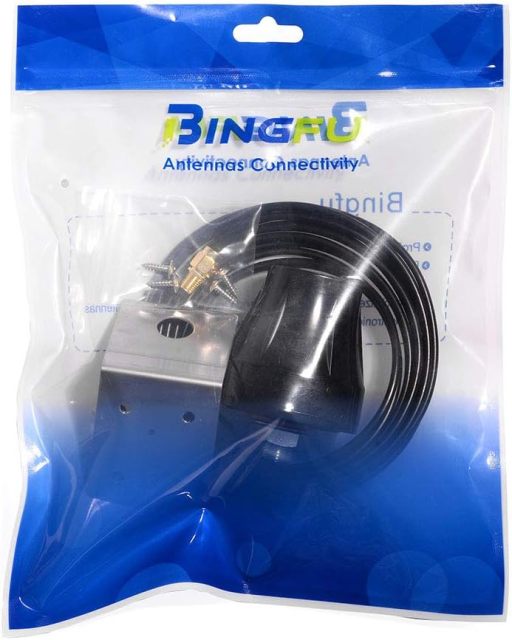 Bingfu 5dBi SMA Male Antenna Outdoor Fixed Bracket Wall Mount Waterproof Garage Door Gate Opener Antenna SMA/RP-SMA Antenna Extender