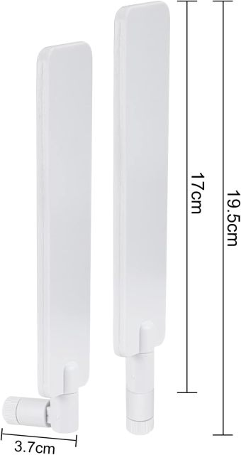 Bingfu 4G LTE Antenna 9dBi SMA Male Cellular White Antenna (2-Pack) Compatible with 4G LTE Wireless CPE Router Hotspot Cellular Gateway Industrial IoT Router Trail Game Camera Outdoor Security Camera