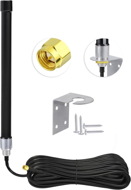 Bingfu Outdoor 4G LTE Mimo Cellular Antenna High Gain Long Range 6dBi SMA Antennas with 32.8ft Coaxial Cable for Spypoint Covert Tactacam Trail Game Cam Cell Phone Security Camera Router Modem Antenna