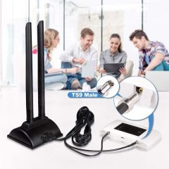 Bingfu 4G LTE Antenna 6dBi Magnetic Base MIMO TS9 Antenna Compatible with Verizon AT&T T-Mobile Sprint 4G LTE Mobile Hotspot MiFi Router Cellular Mobile Broadband Modem USB Modem Dongle Adapter