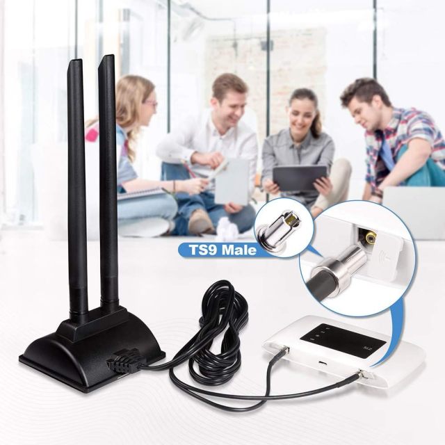 Bingfu 4G LTE Antenna 6dBi Magnetic Base MIMO TS9 Antenna Compatible with Verizon AT&T T-Mobile Sprint 4G LTE Mobile Hotspot MiFi Router Cellular Mobile Broadband Modem USB Modem Dongle Adapter