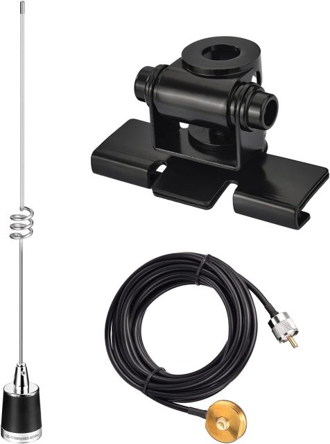 Bingfu VHF Nmo Antenna Dual Band VHF UHF 136-174MHz 400-470MHz with Low Loss 16.5ft RG58 Cable Fix Bracket Lip Mount Antennas for Car Truck Mobile Ham Radio Amateur Radio Marine VHF Radio