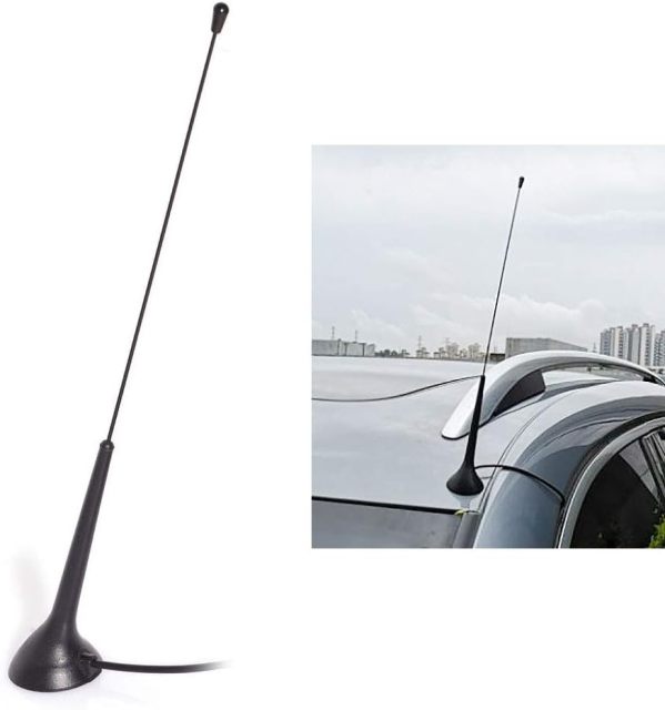 Bingfu Universal Car Antenna Magnetic Base Car Radio Antenna Car Stereo Antenna DIN Plug Aerial for Vehicle Truck SUV Truck RV Marine Boat Car Stereo Audio Radio Head Unit CD Media Receiver Player