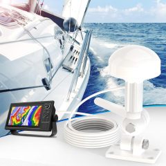 Bingfu Boat Marine GPS Navigation External Antenna (16.5ft Cable) with Bracket Compatible with Garmin GPSMAP MAP NavTalk StreetPilot Furuno Matsutec Trimble Transducer Fishfinder Sounder