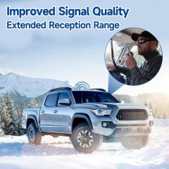 Bingfu High Gain Mobile Ham Radio Fiberglass Antenna Car Truck Amateur Two Way Radio Dual Band VHF UHF 136-174 MHz 400-470MHz Anti-Rust Antennas with Lip Mount Fixed Bracket 16.4 ft Cable