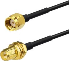 Bingfu RP-SMA Male to RP-SMA Female Bulkhead Mount RG174 WiFi Antenna Extension Coaxial Cable 5m 16.5 feet for WiFi Router Wireless Network Card USB Adapter Security IP Camera