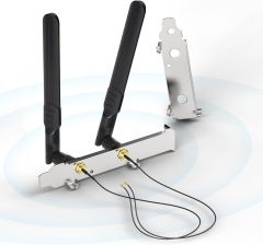 Bingfu Dual Band WiFi 2.4GHz 5.8GHz 8dBi RP-SMA Male Antenna + 9.84 inch U.FL IPX IPEX MHF4 to RP-SMA Female Extension Cable + PCI Slot Cover for M.2 NGFF Intel Wireless Network Card WiFi Adapter