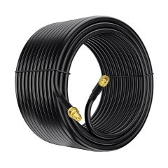 BINGFU WiFi Antenna Extension Coaxial Cable 20ft RP-SMA Male to RP-SMA Female Bulkhead Mount Double Shielded Low Loss ALSR240 Cable for WiFi Wireless Router Hotspot Security IP Camera