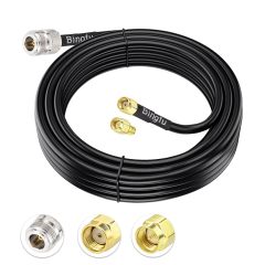 BINGFU N Female to RP-SMA Male Pure Copper Low Loss Coaxial Cable 10ft Compatible with 4G WiFi Cellular LTE Amplifier Extender Transceivers Phone Signal Booster Lora Surge Arrester Cables