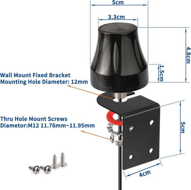 Bingfu 5dBi SMA Male Antenna Outdoor Fixed Bracket Wall Mount Waterproof Garage Door Gate Opener Antenna SMA/RP-SMA Antenna Extender