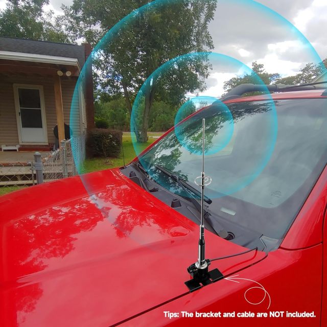 Bingfu Vehicle Mobile Ham Radio High Gain Antenna Dual Band VHF UHF 136-174MHz 400-470MHz Amateur Radio Anti-Rust Antennas for Car Truck Ham Radio Two Way Radio Marine VHF Radio
