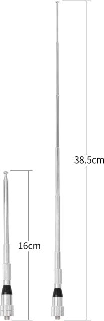 Bingfu Dual Band VHF UHF Ham Radio Antenna Handheld Amateur 136-174 400-470 MHz 5 Section Telescopic High Gain Antennas for  Wouxun Baofeng BF-F8HP UV-5R UV-82 BF-888S