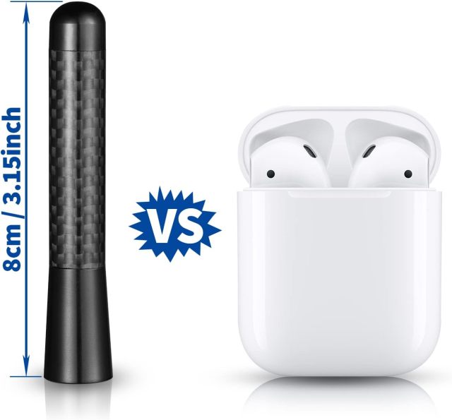 Bingfu Mini Car Antenna Roof Mount 3.2 inch Carbon Fiber Car Antenna Replacement Compatible with Toyota Honda Chevrolet Nissan Ford Jeep Subaru GMC