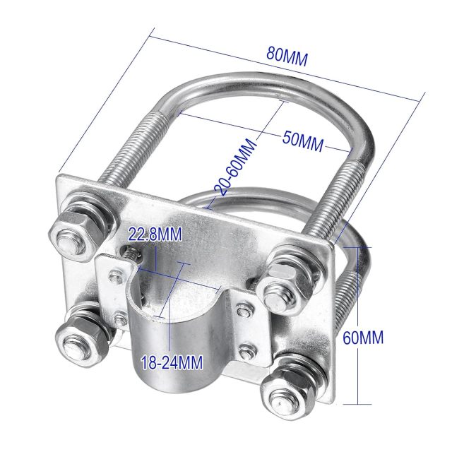 BINGFU Lora Antenna Fixed Bracket Anti-Corrosion Pole Mount U-Bolt Clamp for Helium Miner Fiberglass Antennas