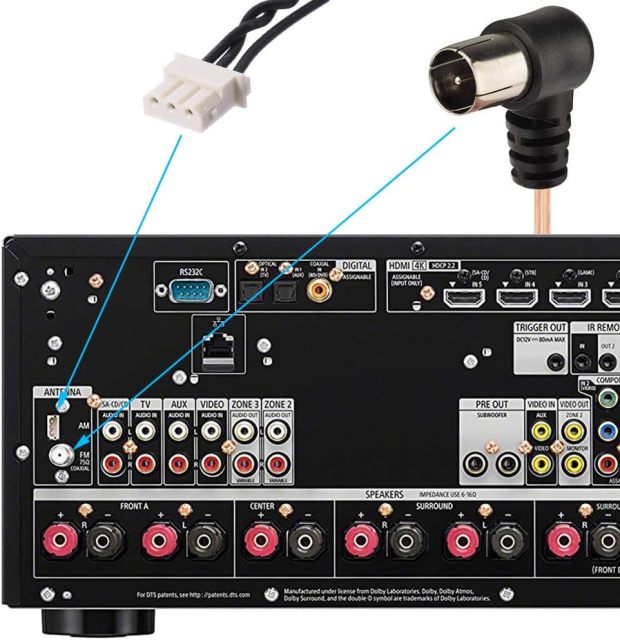 Bingfu AM Antenna 75 Ohm FM Dipole Antenna 3-Pin AM Loop Antenna for Sony HiFi Series Sharp Stereo System Indoor Digital HD Radio Bluetooth Stereo AV Receiver Audio Video Home Theater Receiver