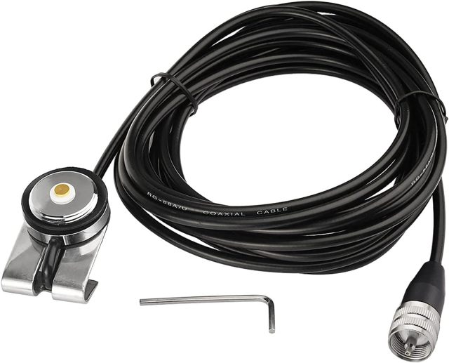 Bingfu Mobile Ham Radio NMO Antenna Dual Band VHF UHF 136-174MHz 400-470MHz Lip Mount Antennae with 16.5 ft Low Loss RG58 Cable UHF PL259 Male Connector for Car Truck Amateur Radio Ham Mobile Radio