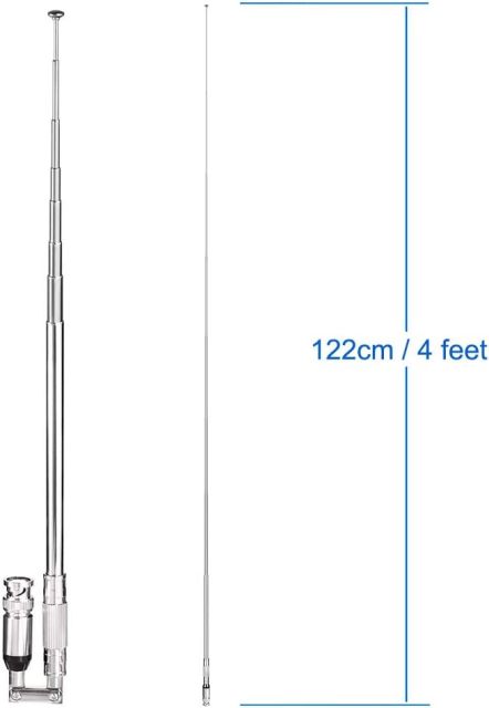 Bingfu 20-1300MHz Police Scanner Antenna 8 Sections Telescopic BNC Male Ham Radio Antenna Handheld CB Radio Antenna 2-Pack Compatible with Uniden Whistler Radio Scanner Cobra Midland Portable CB Radio