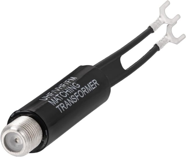 Bingfu 75 ohm F-Type to 300 ohm Twin-Lead UHF/VHF/FM Balun Antenna Matching Transformer Converter Coaxial Adapter Connector 5 Pack