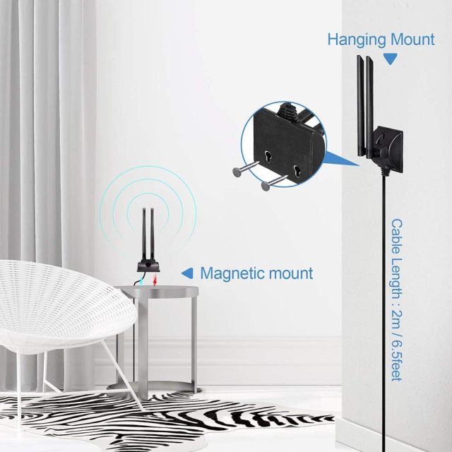 Bingfu 4G LTE Antenna 6dBi Magnetic Base MIMO TS9 Antenna Compatible with Verizon AT&T T-Mobile Sprint 4G LTE Mobile Hotspot MiFi Router Cellular Mobile Broadband Modem USB Modem Dongle Adapter