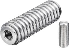 Bingfu CB Antenna Spring Heavy Duty Stainless Steel CB Radio Antenna Spring Compatible with Vehicle Truck Van RV Motorhome Matine Boat Mobile CB Radio Antenna Mount Up to 60" Long 3/8" 24 Thread