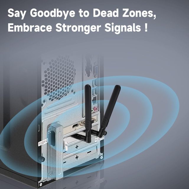 Bingfu Dual Band WiFi 2.4GHz 5.8GHz 8dBi RP-SMA Male Antenna + 9.84 inch U.FL IPX IPEX MHF4 to RP-SMA Female Extension Cable + PCI Slot Cover for M.2 NGFF Intel Wireless Network Card WiFi Adapter