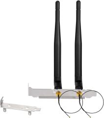 Bingfu Mini Dual Band 2.4GHz 5.8GHz WiFi Antenna + IPEX IPX U.FL to RP-SMA Cable & PCIe Slot Bracket for M.2 NGFF Intel Wireless Network Card WiFi Adapter