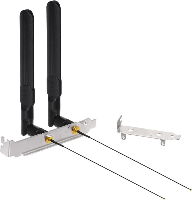 Bingfu Dual Band WiFi 2.4GHz 5.8GHz 8dBi RP-SMA Male Antenna + 9.84 inch U.FL IPX IPEX MHF4 to RP-SMA Female Extension Cable + PCI Slot Cover for M.2 NGFF Intel Wireless Network Card WiFi Adapter