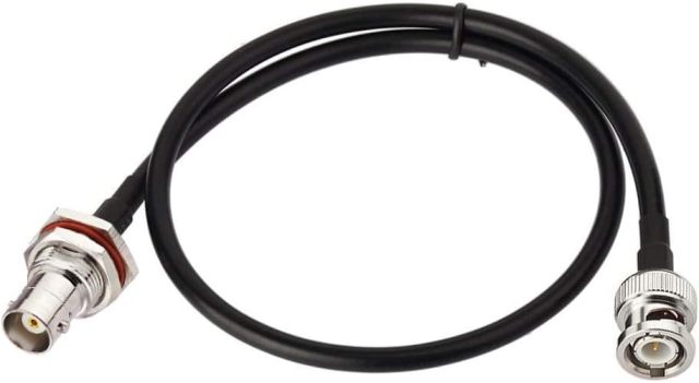Bingfu BNC Male to Female Bulkhead Mount RG58 Coax Jumper Cable 60cm 2 feet 2-Pack for Wireless Microphone System Receiver CB Radio UHF VHF Ham Radio Amateur Mobile Radio Antenna