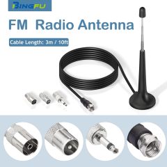 Bingfu Telescopic FM Antenna Magnetic Base FM Radio Antenna for Pioneer Onkyo Yamaha Marantz Sherwood Indoor FM Radio Bluetooth Home Stereo Receiver AV Audio Video Home Theater Receiver Tuner