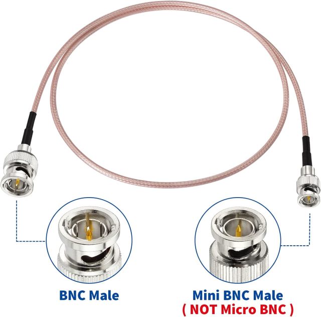 Bingfu 75 Ohm Vedio SDI Cable Mini BNC Male to BNC Male 2ft for HD 3G SDI Recorder Camera Monitor Converter Router Audio