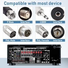 Bingfu Telescopic FM Antenna Magnetic Base FM Radio Antenna for Pioneer Onkyo Yamaha Marantz Sherwood Indoor FM Radio Bluetooth Home Stereo Receiver AV Audio Video Home Theater Receiver Tuner